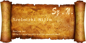 Szeleczki Nilla névjegykártya